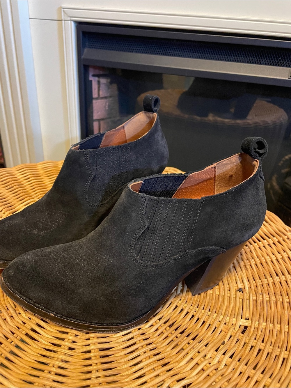Frye Black Suede Ankle Booties